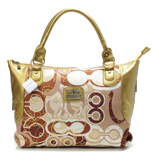 Coach Poppy In Monogram Large Yellow Totes BYN - Click Image to Close